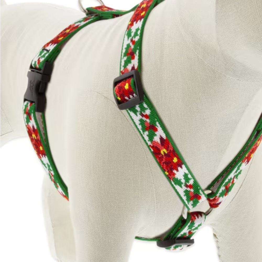 Lupine Pet Poinsettia Green and Red Dog Harness